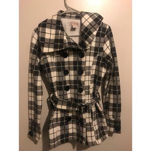 Super Cute plaid Pea Coat